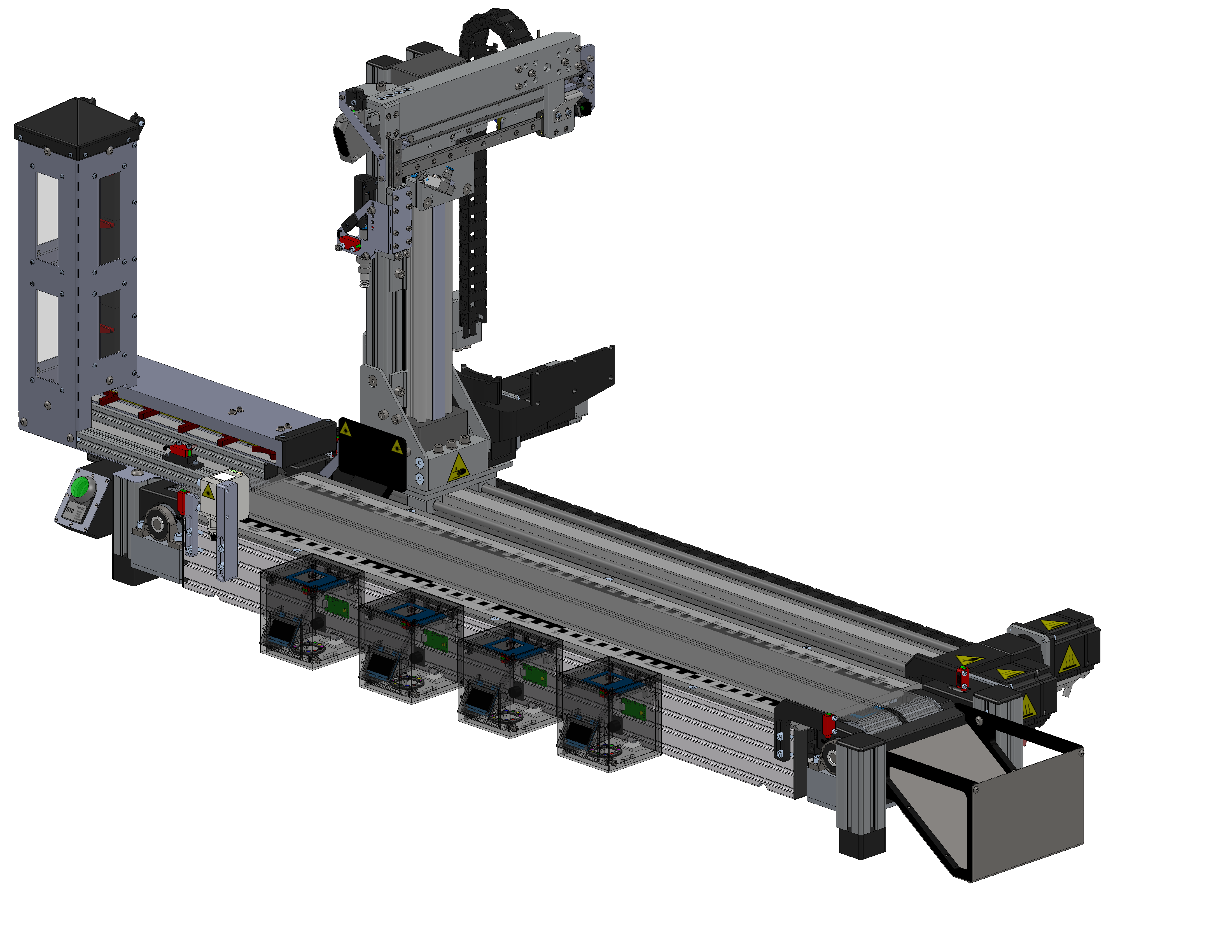 Detailansicht Förderband und Portalgreifer